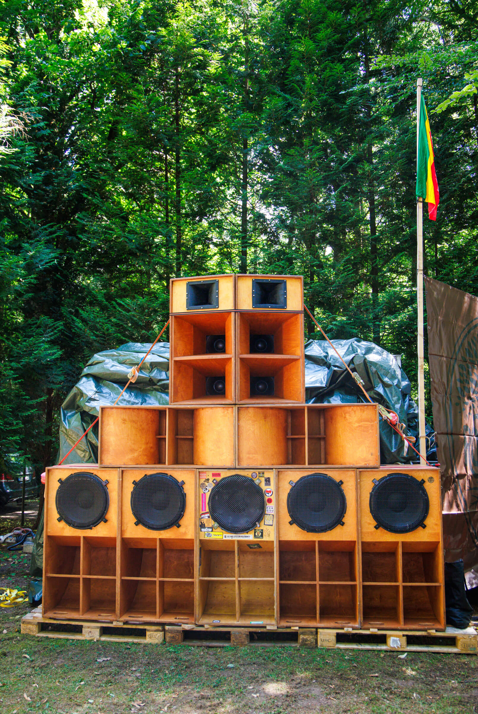 Roots Music Descendents built this sound wall for the Roots Music area.