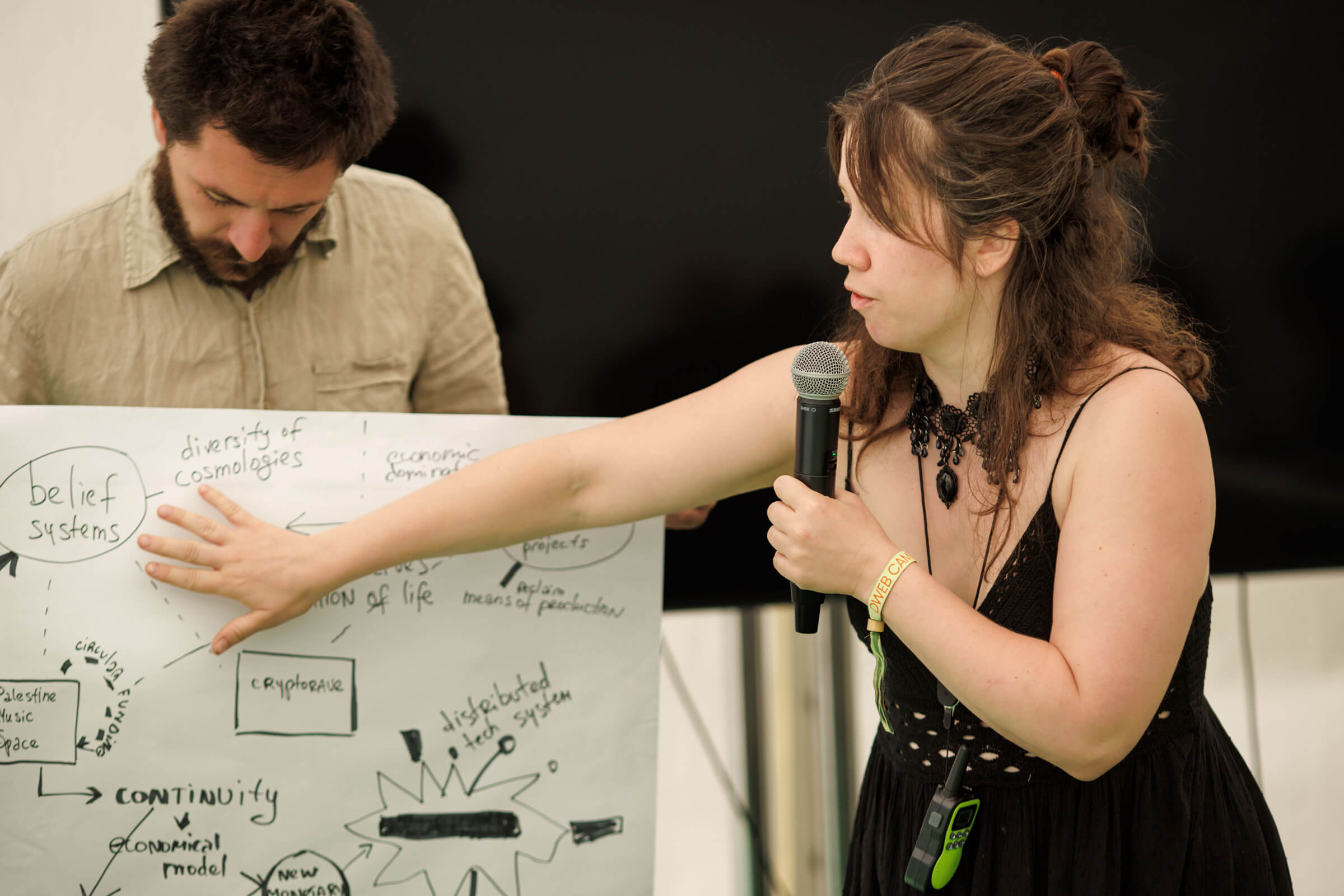 Ksenia and her colleague from eQualitie present in the Anti-Authoritarian Stack.
