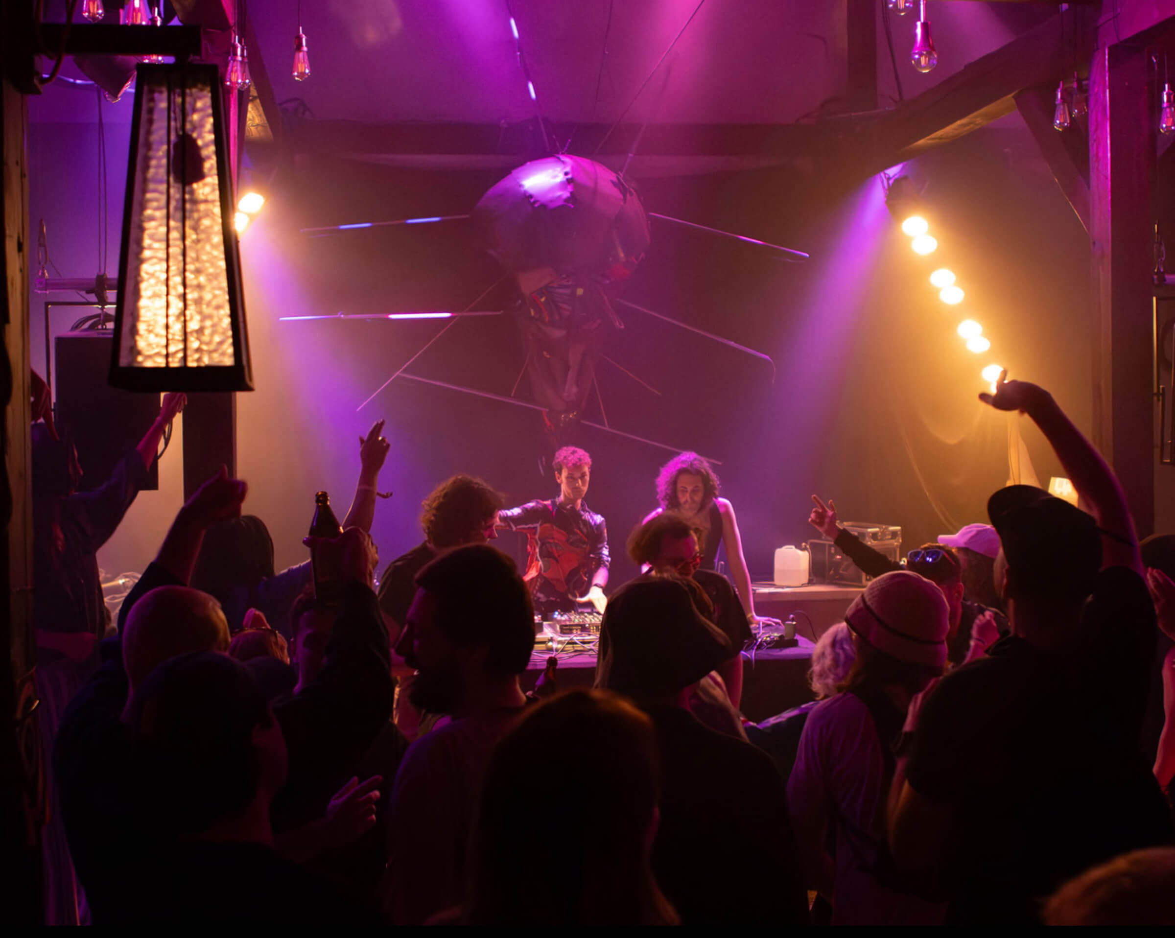 DJs MF and Daniel Shavit in the dance barn.