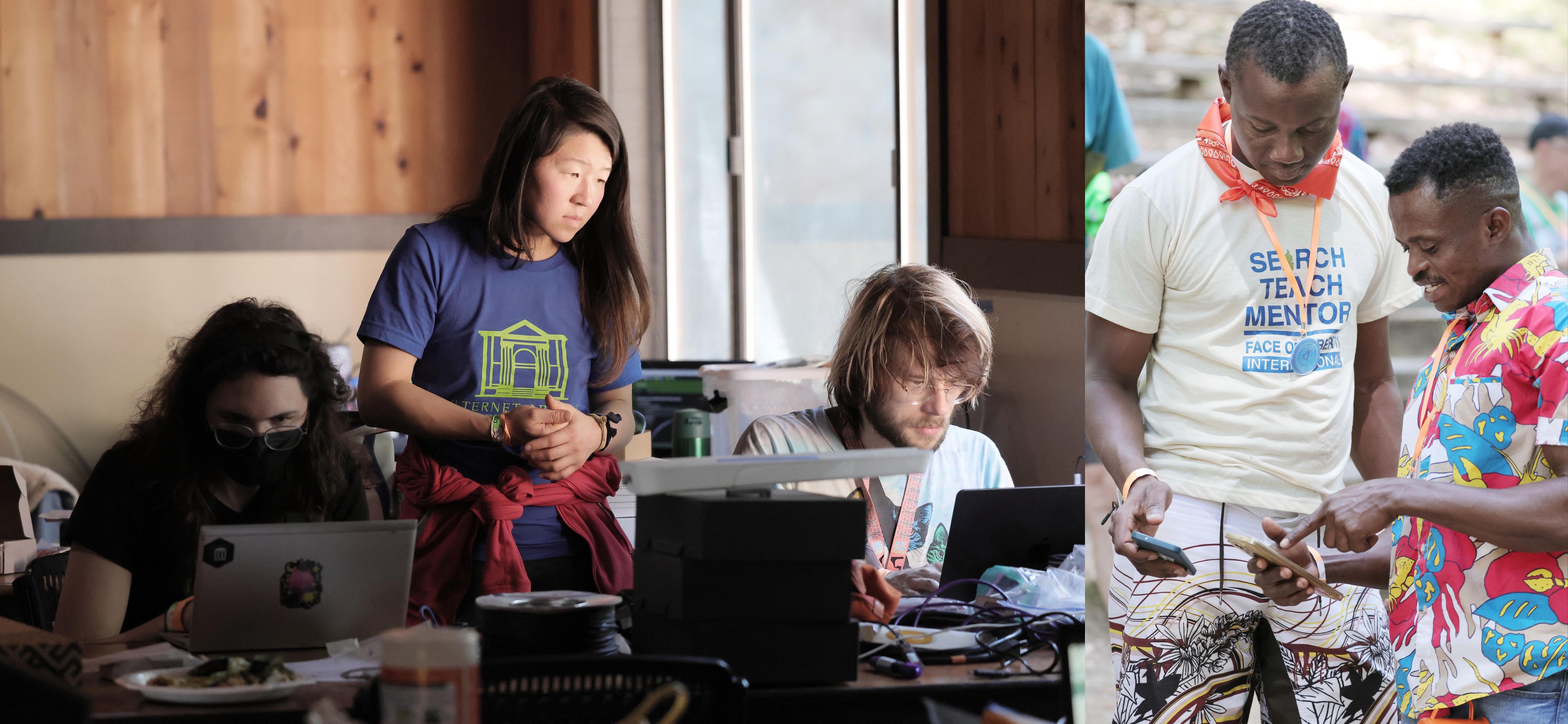 Esther and Cody presenting the camp map